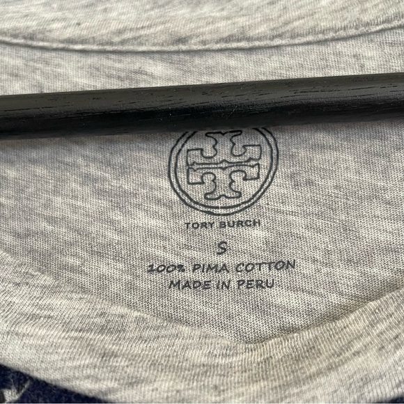 TORY BURCH Flocked Floral Lace-Print TEE Size S - Picture 4 of 7